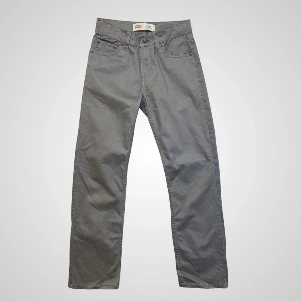 Levis 514 Straight Pants Kids 12 REG Grey Excellent Adjustable Waist‎ Cotton